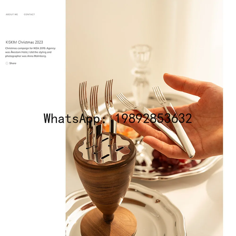 

Stainless steel fruit forks - home use, light luxury, high-end fruit picks, creative trendy snack forks, decorative ornaments