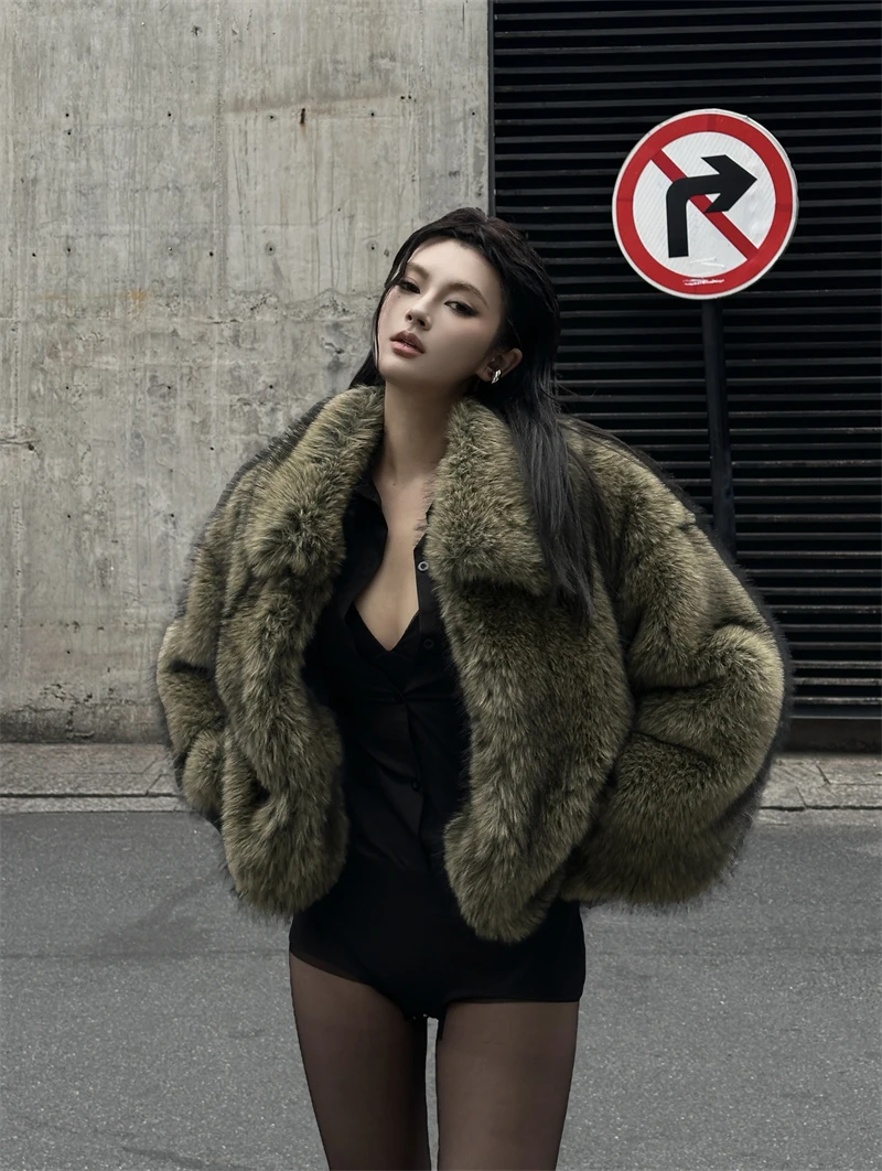 

MOONLET Роскошная свободная шуба из искусственного меха под норку, экологичная, теплая зимняя куртка из искусственной кожи для молодежи, мужчин и женщин, универсальная