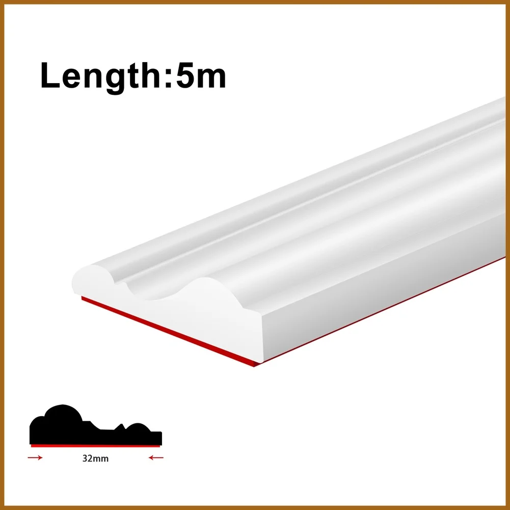 Modern TPE Wall Trim Strip 5m Length 32mm Width for Wall Protection Panel Borders and Interior Decoration Applications