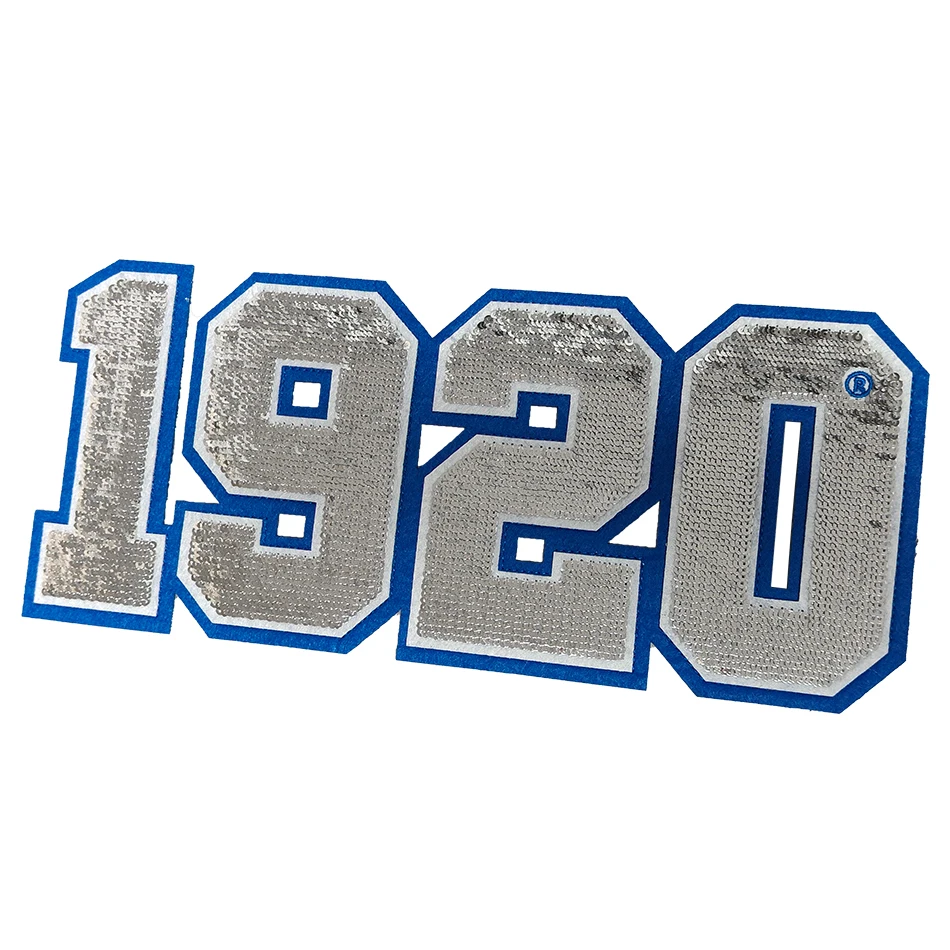 Zeta Phi Beta Sequin Embroidered Iron-On Patches, Factory Direct, Since 1920, Number Patches