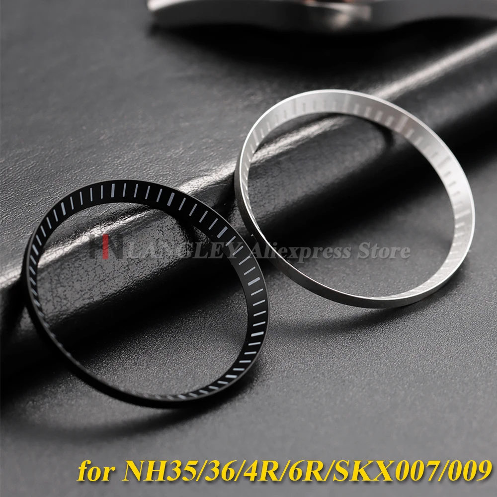 Anneau d'ombre intérieur de montre 31.3mm, pour Seiko SKX007/009, anneau d'échelle de chapitre de montre en acier inoxydable, remplacement pour mouvement NH35/36/4R/6R