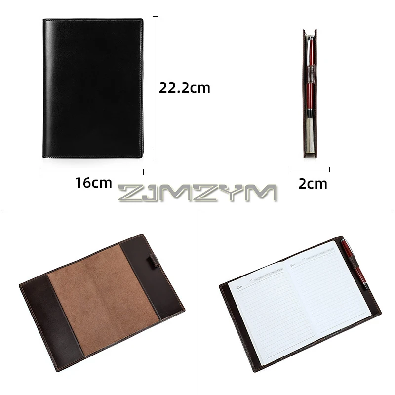 A5 Notebooks Leather Protective Cover with Pen Holder, Notepad Case A5 Leather Cover Travel Diary Journal Cover