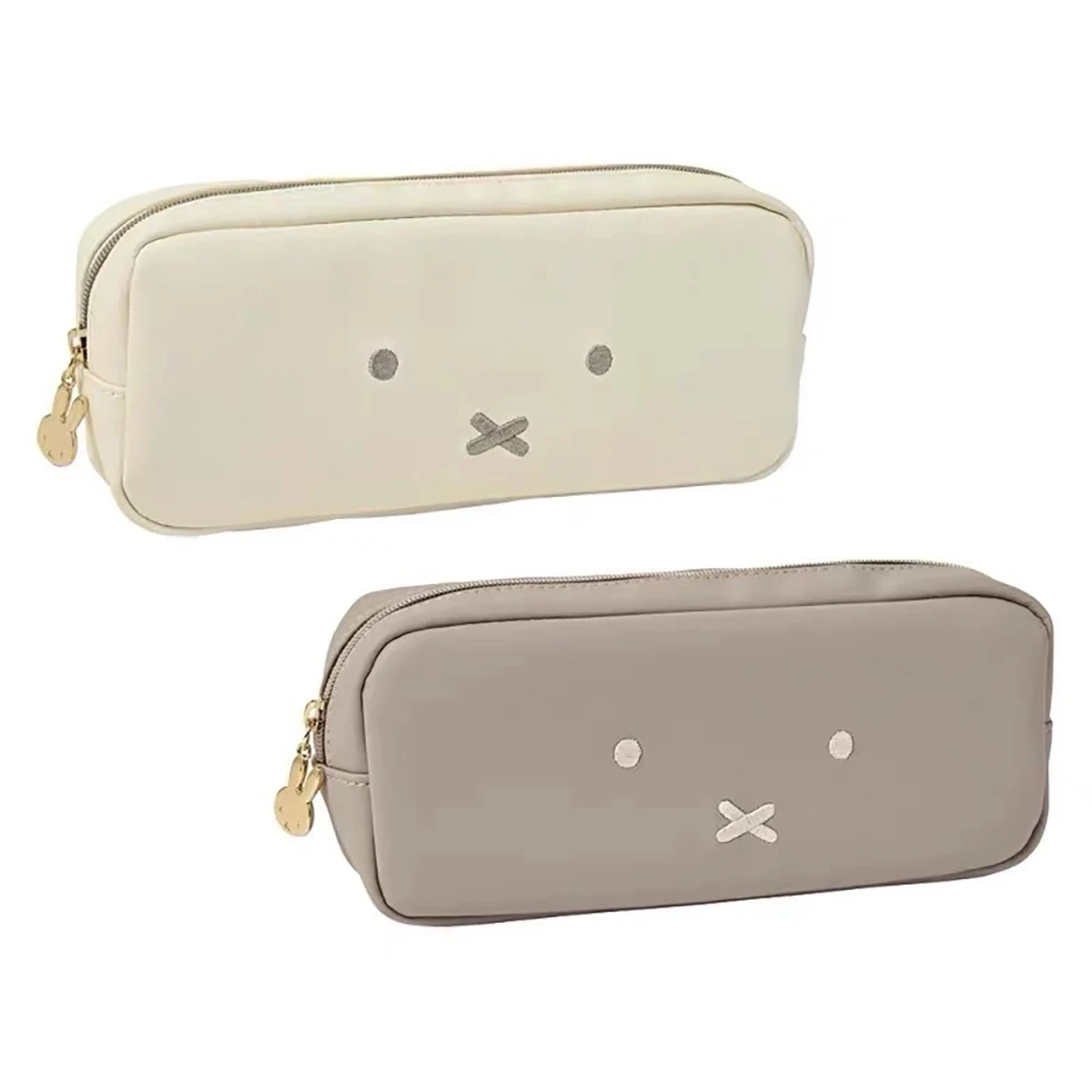 Süße Miffy Kawaii Bleistift Box Leder Wasserdicht Reißverschluss Stickerei Aufbewahrungstasche Cartoon Kaninchen Tragbare Kosmetiktasche Mädchen Geschenk