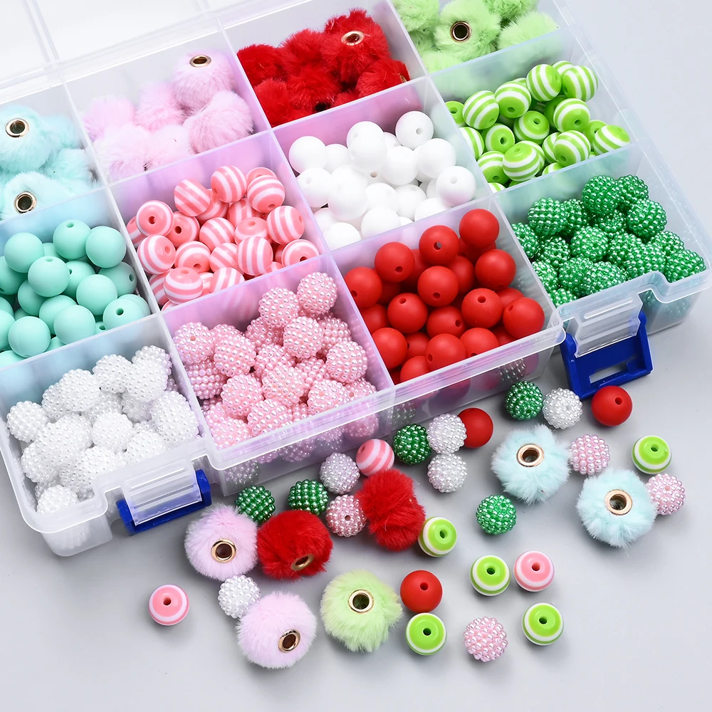 

360 шт., набор силиконовых акриловых бусин, смешанные плюшевые металлические бусины-разделители с большим отверстием, сделай сам, цепочка для детской соски, материалы для изготовления ювелирных изделий