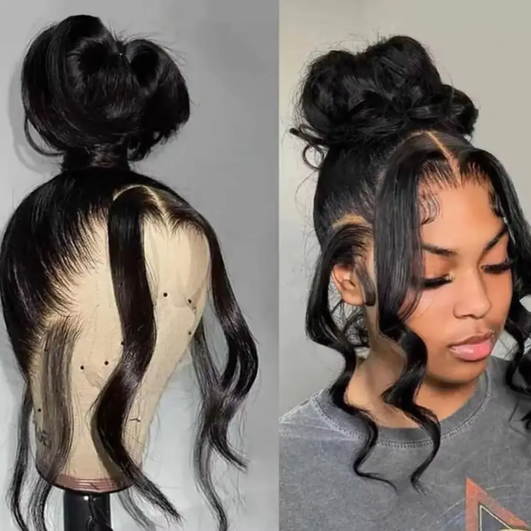 

200 Density 360 Full Lace Wig Glueless Invisi-Drawstring Human Hair Body Wave HD Transparent Lace Front Wigs Brazilian Remy Hair