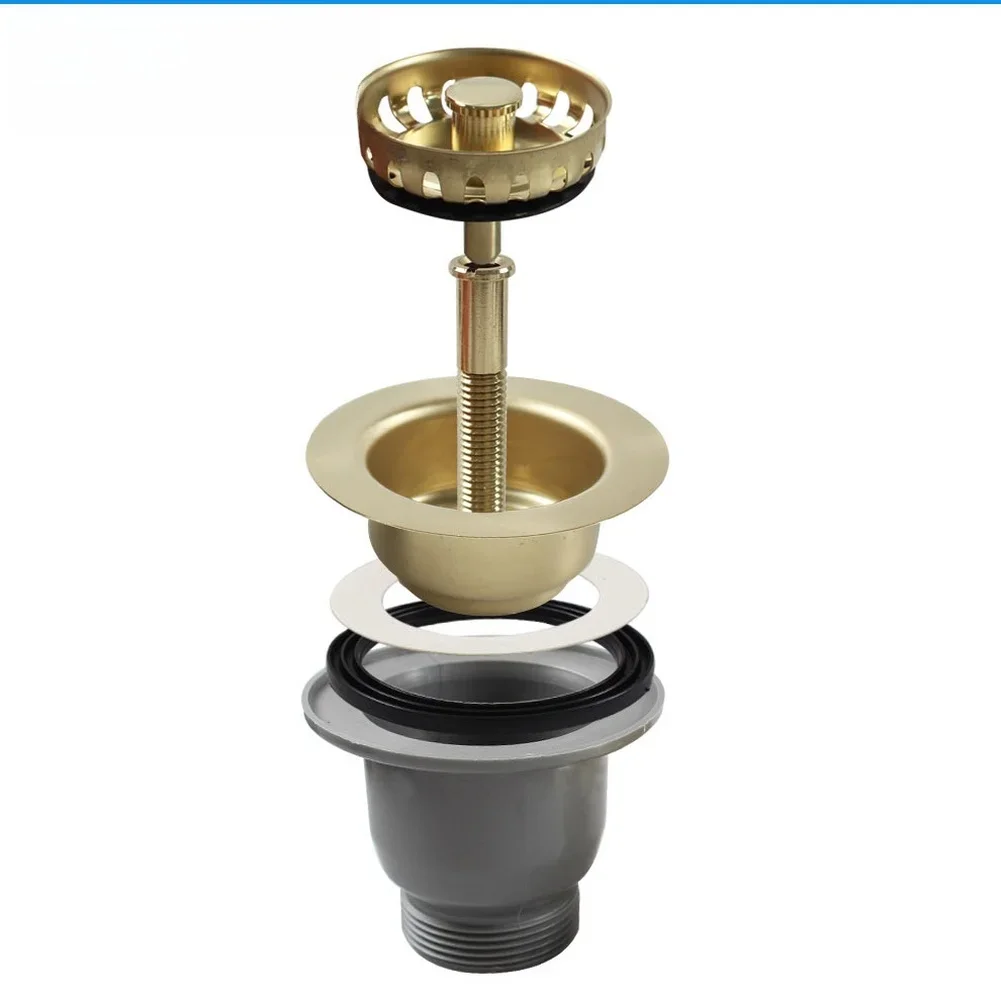 For Kitchen Sink Sink Drain Basket Long Lasting Sink Drain Solution Stainless Steel Drain 85mm Opening Easy Installation