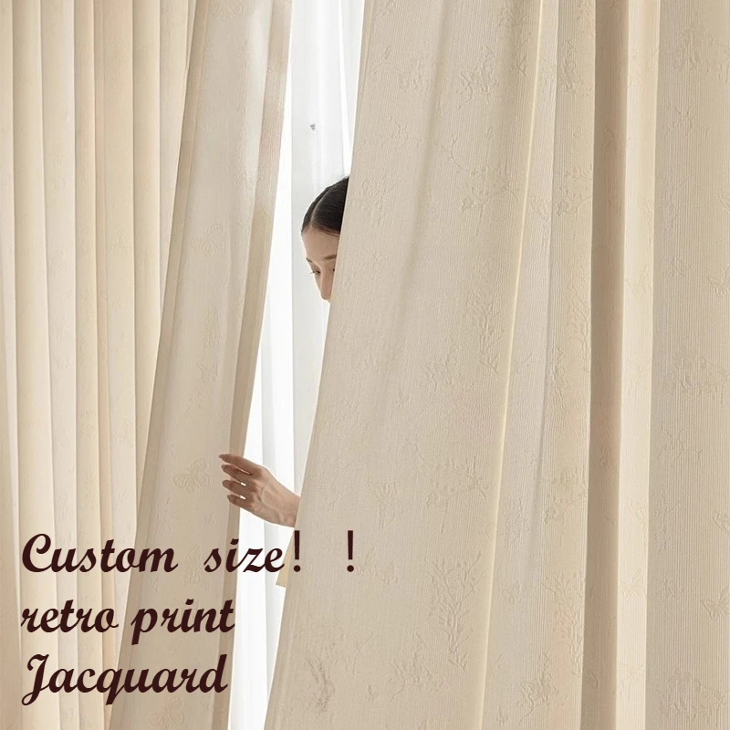 Custom  Size！！Modern Retro Sunscreened Chenille Thermal Insulation Romantic Curtains for Living Dining Room Bedroom Decor Window