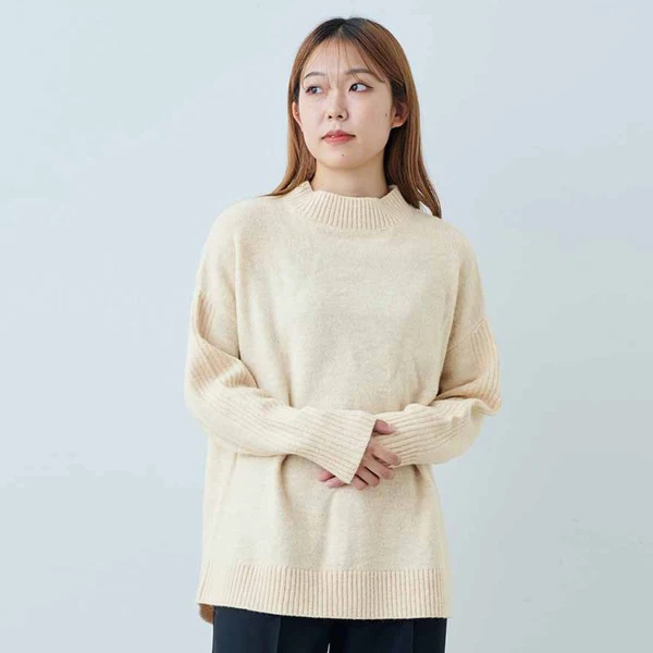 

Warm Knitted Sweater Mixed Wool Alpaca Soft Long Loose Women's Faion Winter Coat Polyester Acrylic Wool Alpaca Nylon
