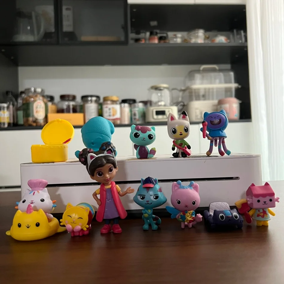 

13pcs/Set Cartoon Gabby Dollhouse Anime Figure Toy PVC Model Smiling Car Cat Hug Gaby Figurines Dolls For Children Kids Gift