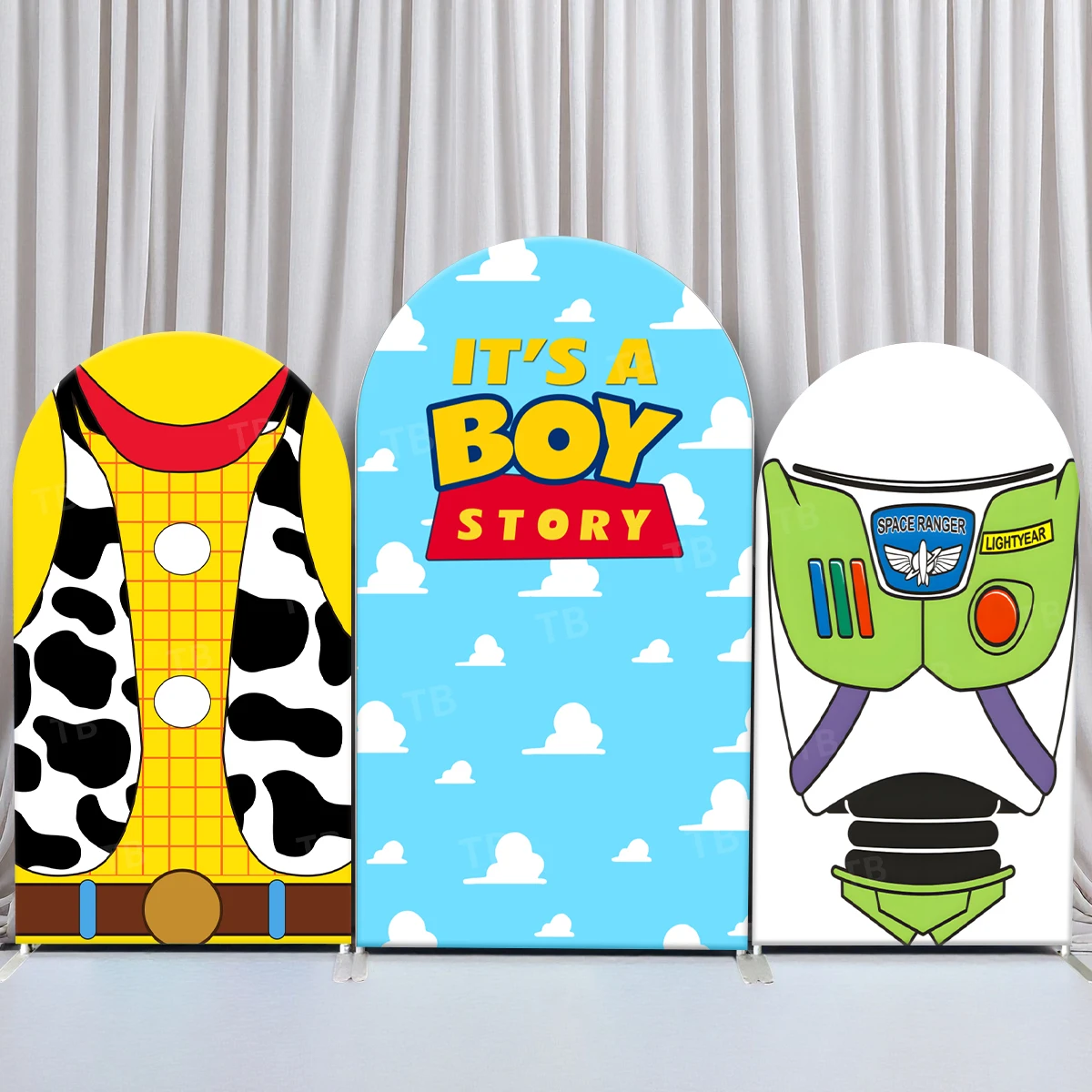 

TB Disney Toy Story Arch Backdrop Cover for Kids Birthday Party Decor Baby Shower Photography Background Props Elastic Fabric
