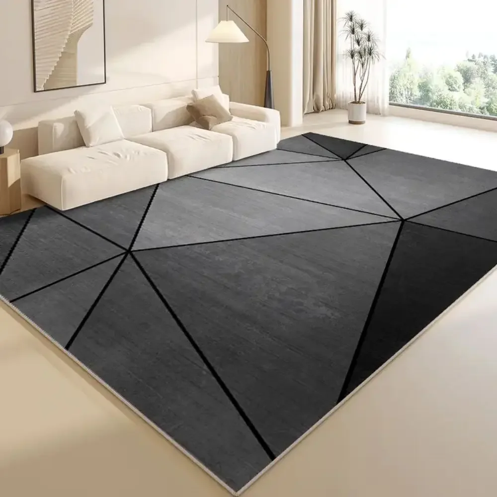 VIKAMA Geometric Luxury Rug Non-Slip & Easy-Clean Large Size Sofa & Coffee Table Rug Bedroom & Living Room Floor Mat Home Decor