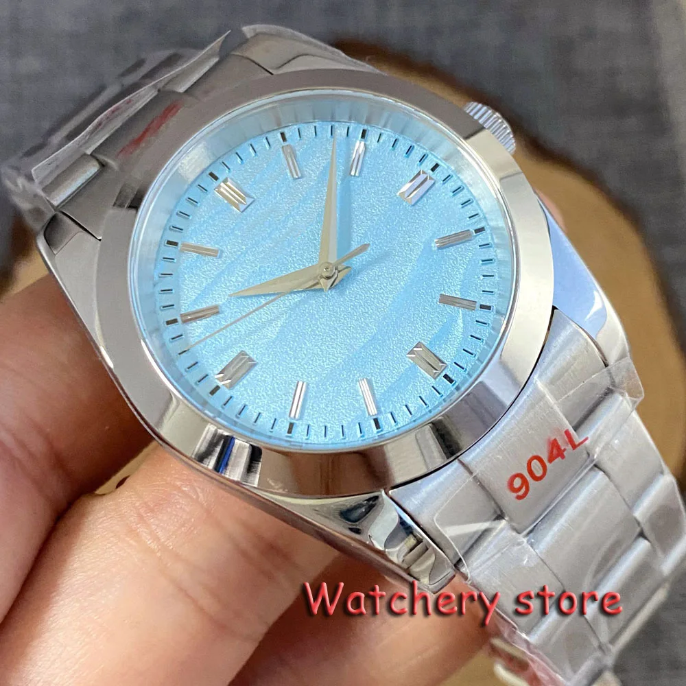 36mm/39mm Tandorio Vintage Ice Blue dial NH35A Automatic Watches Fixed Bezel Men\'s Watch 20ATM sapphire glass