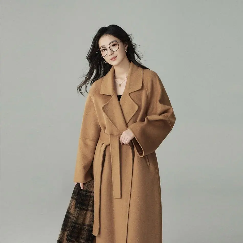 

2025 зимнее женское шерстяное пальто во французском стиле со съемной подкладкой, толстый двусторонний флисовый пуховик