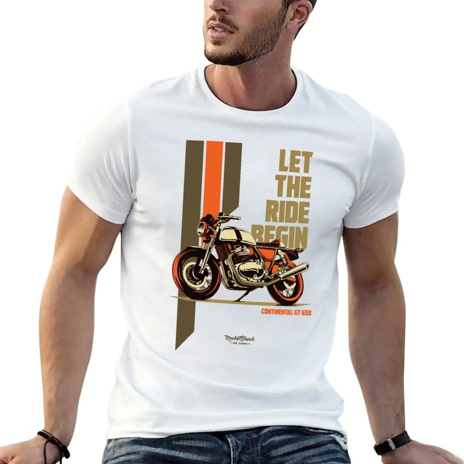 Continental GT 650 Rider Graphic T-Shirt Unisex Short Sleeve Motorcycle Biker Casual Tee For Men Motorbike Enthusiast Daily Wear