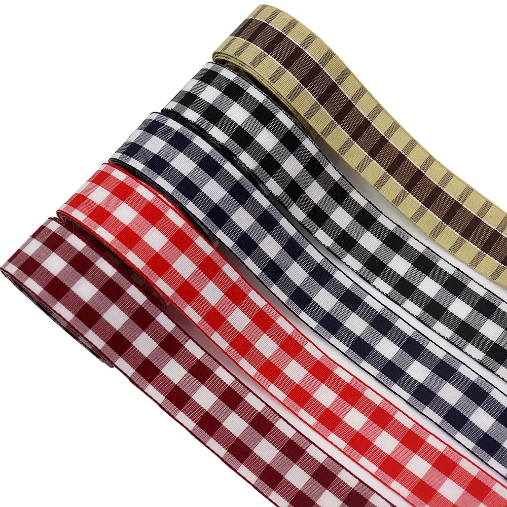 شريط منقوش من القماش القطني ، حافة منسوجة ، قماش التفتا ، طول 5 ياردة ، بوليستر ، عرض 1" #5