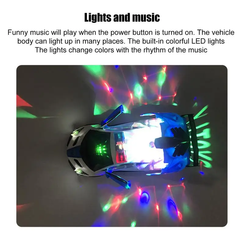 Transform Car Toy Light Up Rotating Car Toys Portable Sensory Toys Transform Vehicle Toys For Enhancing Color Recognition Abilit