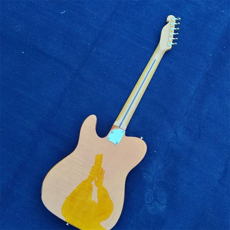 Hollow Round Hole Electric Guitar, Tiger Maple Connection, Color Can Be Customized, Free Shipping When In Stock, 6 Strings