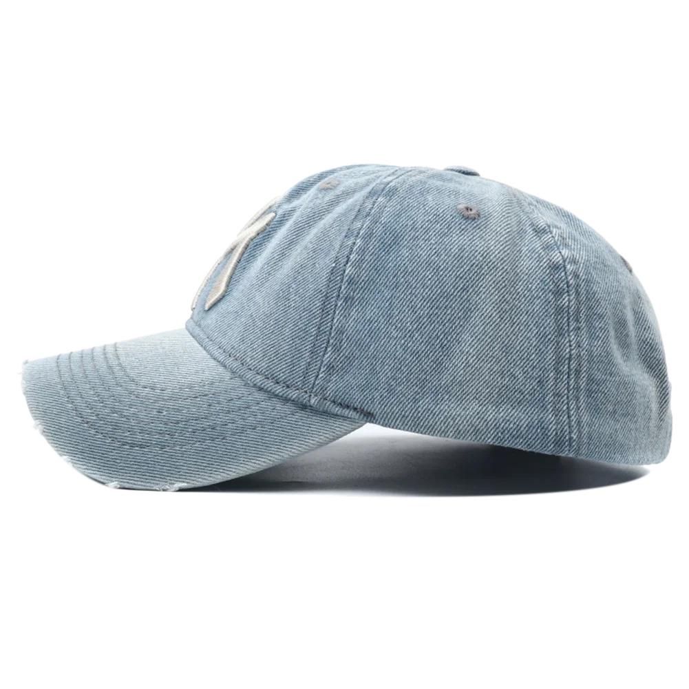 عالية الجودة بلدي المطرزة غسلها الدنيم قبعة بيسبول للرجال النساء كاوبوي واقية من الشمس قبعة Y2k أبي قبعات ترد لمكانها Gorras Hombre #3