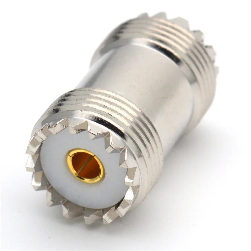 1 Stück RF-Adapter SO239 auf SO-239 UHF-Buchse auf UHF-Buchse, gerader Koaxialstecker aus Messing für Radioantennen – Detail 3