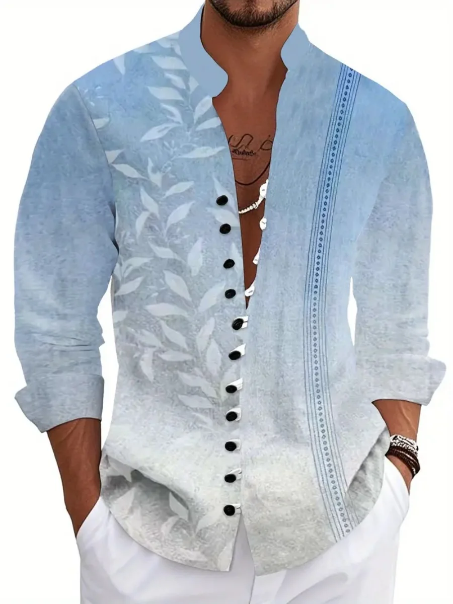 

New men's fashionable casual shirts, autumn and spring men's retro cotton and linen shirt tops are dispatched quickly