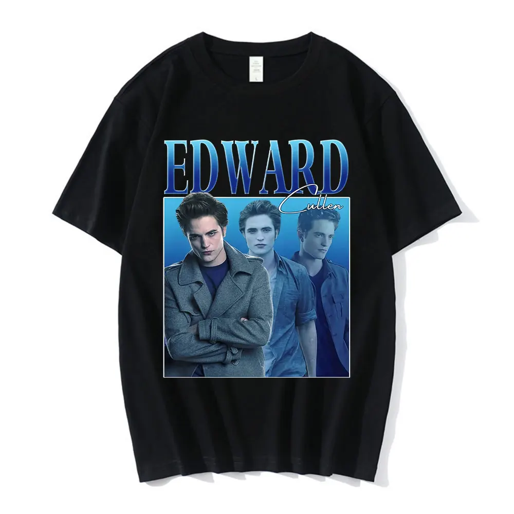 Edward Cullen Hold on Tight Twilight Saga Robert Pattinson T-shirts Summer Men Cotton Oversized Tee Shirt Unisex Tops Streetwear