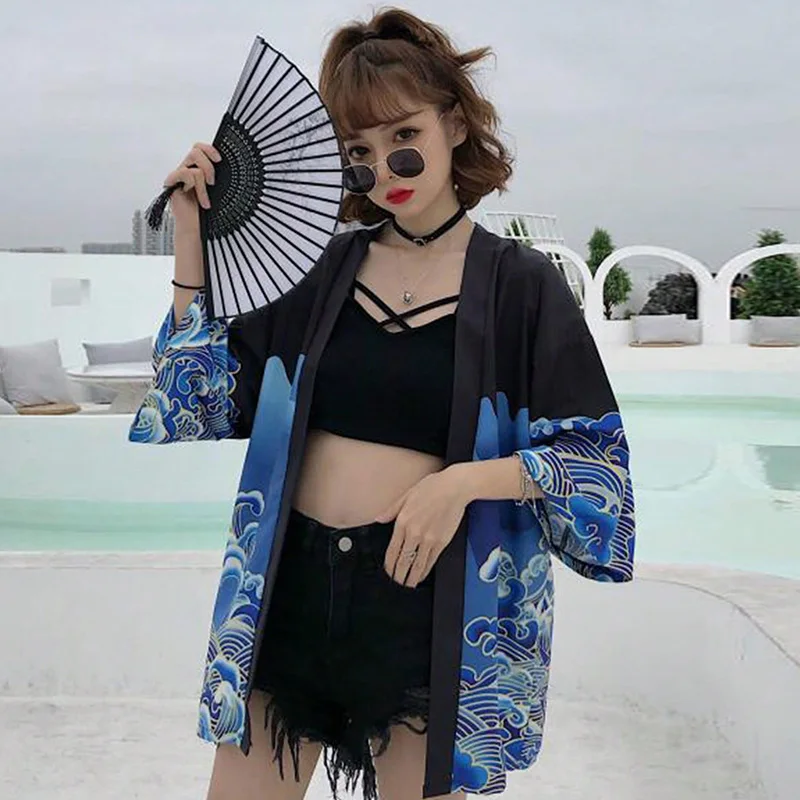 Chinese-Style Retro Improved Hanfu New Chinese-Style Cardigan Feather Jacket Summer Kimono Yukata Nightgown Sun Protection Clothing