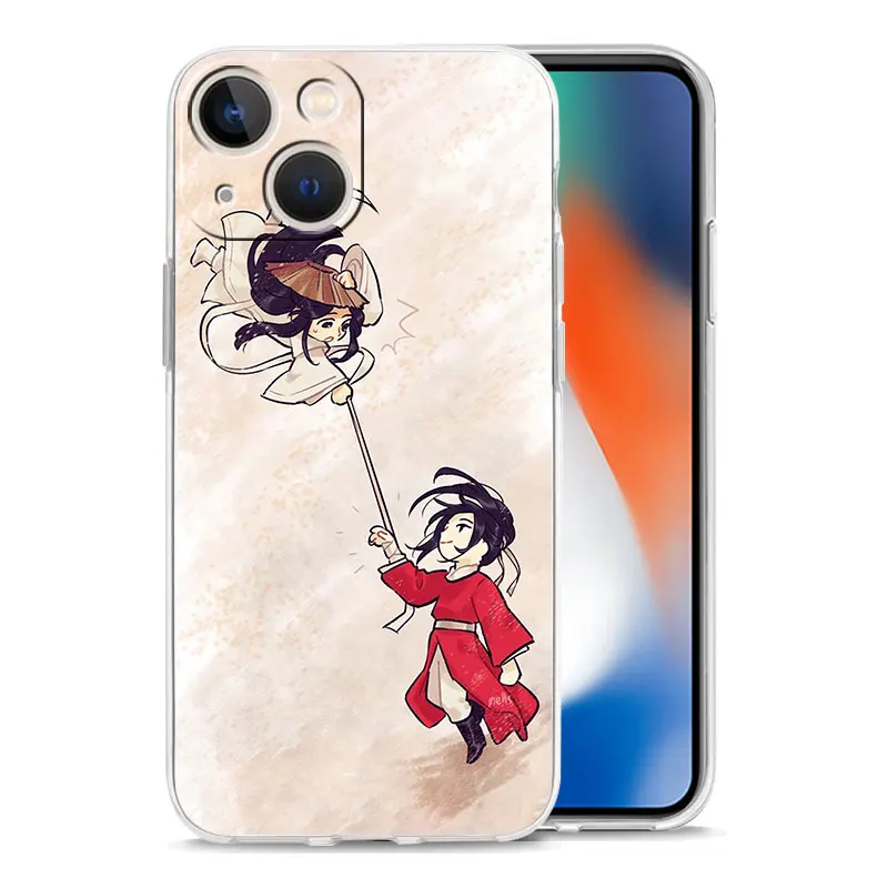 Phone Case For iPhone 15 14 13 12 11 Pro Max XS X XR 7 8 Plus Clear Shockproof Cover Heaven Official\'s Blessing Tian Guan Ci Fu