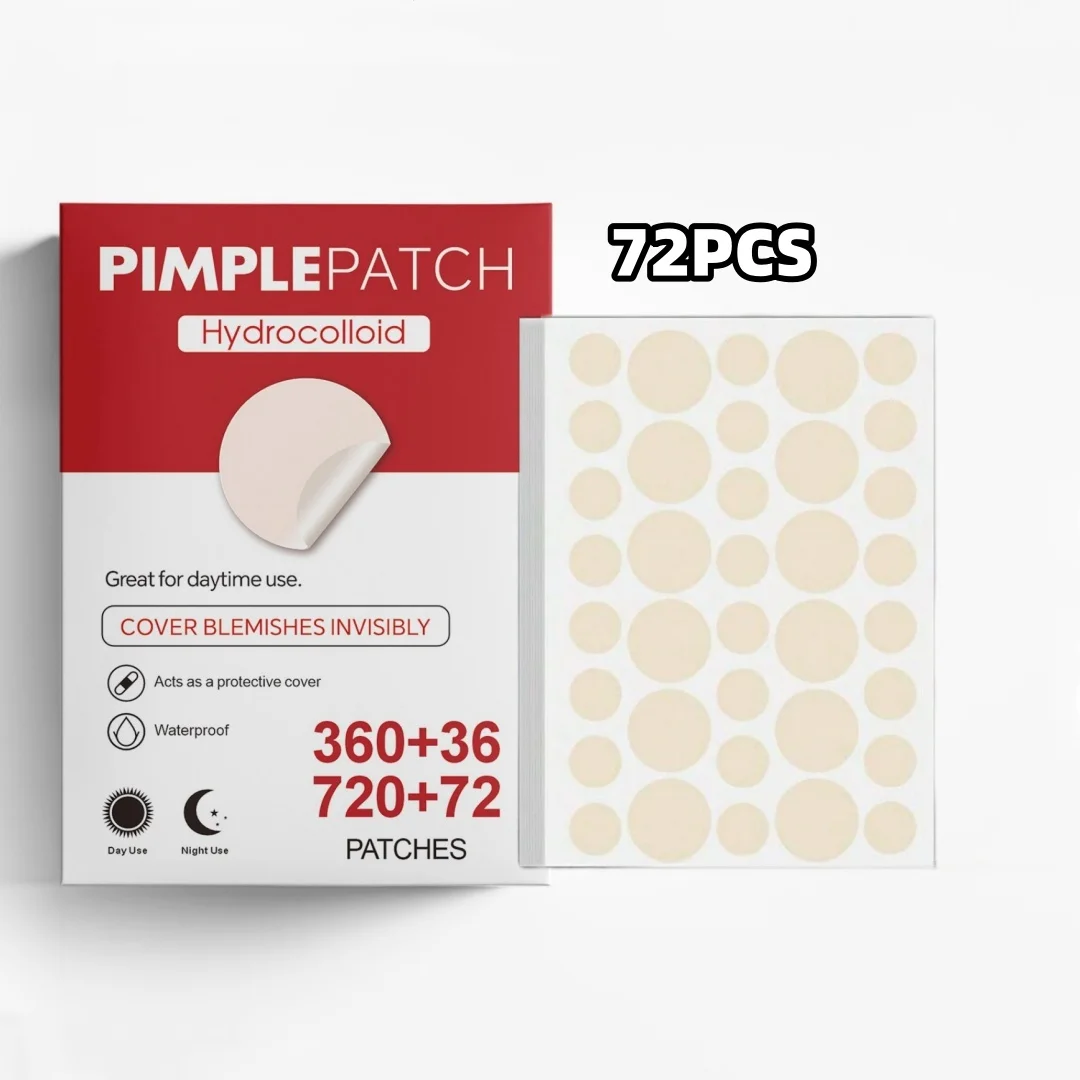 

72pcs Hydrocolloid acne patch, gentle and non-irritating, covering acne and blemishes, waterproof and breathable
