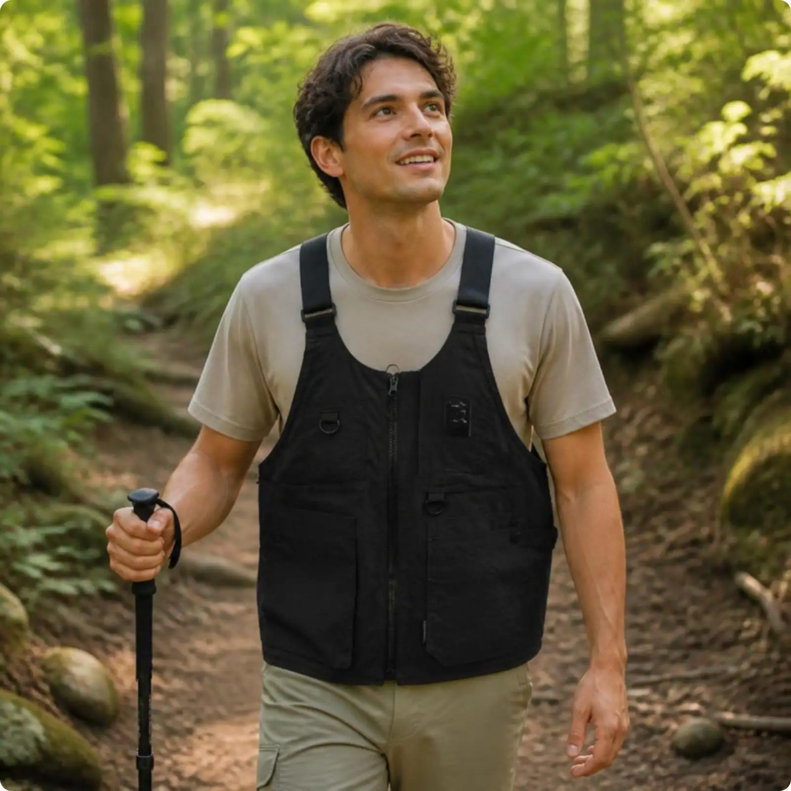 Summer Sunscreen Utility Vest for Men Women Fishing Hiking Camping Multi Pocket Lightweight Mesh Breathable Convertible Backpack