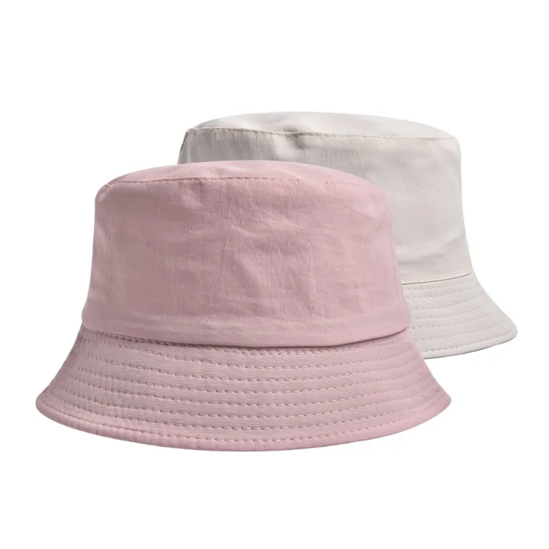 Custom Logo Children Double-sided Solid Color Bucket Hat Outdoor Shade Sun Protection Boys and Girls Foldable Panama Bob Cap