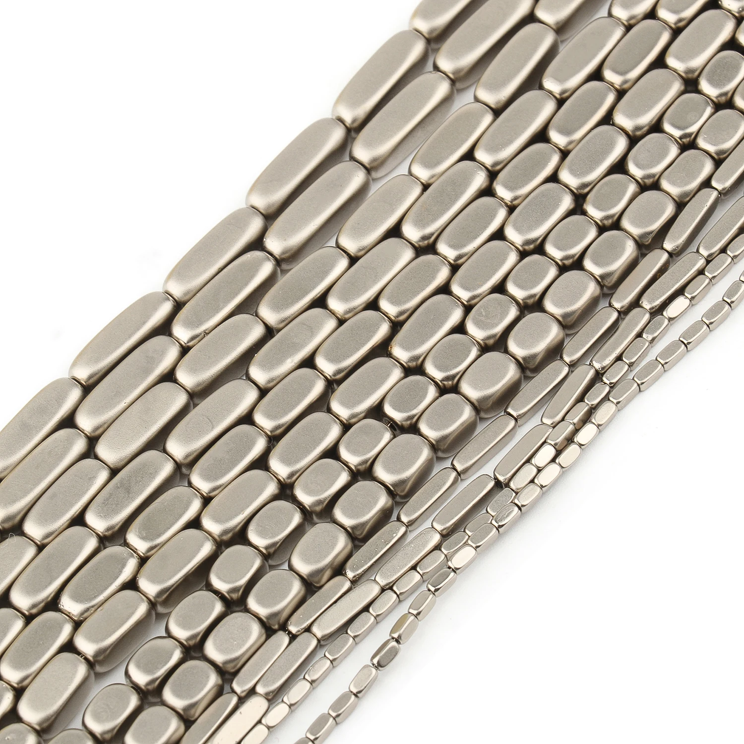 Matte Rhodium Hematite Beads Fashion Square Cube Arrow Tube Flat Round Rondelle Loose Beads for Jewelry Making Diy Bracelet