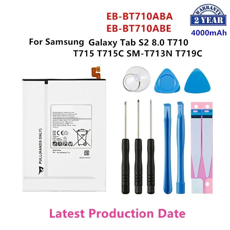 Brand New Tablet EB-BT710ABA EB-BT710ABE 4000mAh Battery For Samsung Galaxy Tab S2 8.0 SM-T710 T713 T715 T719C T713N+Tools