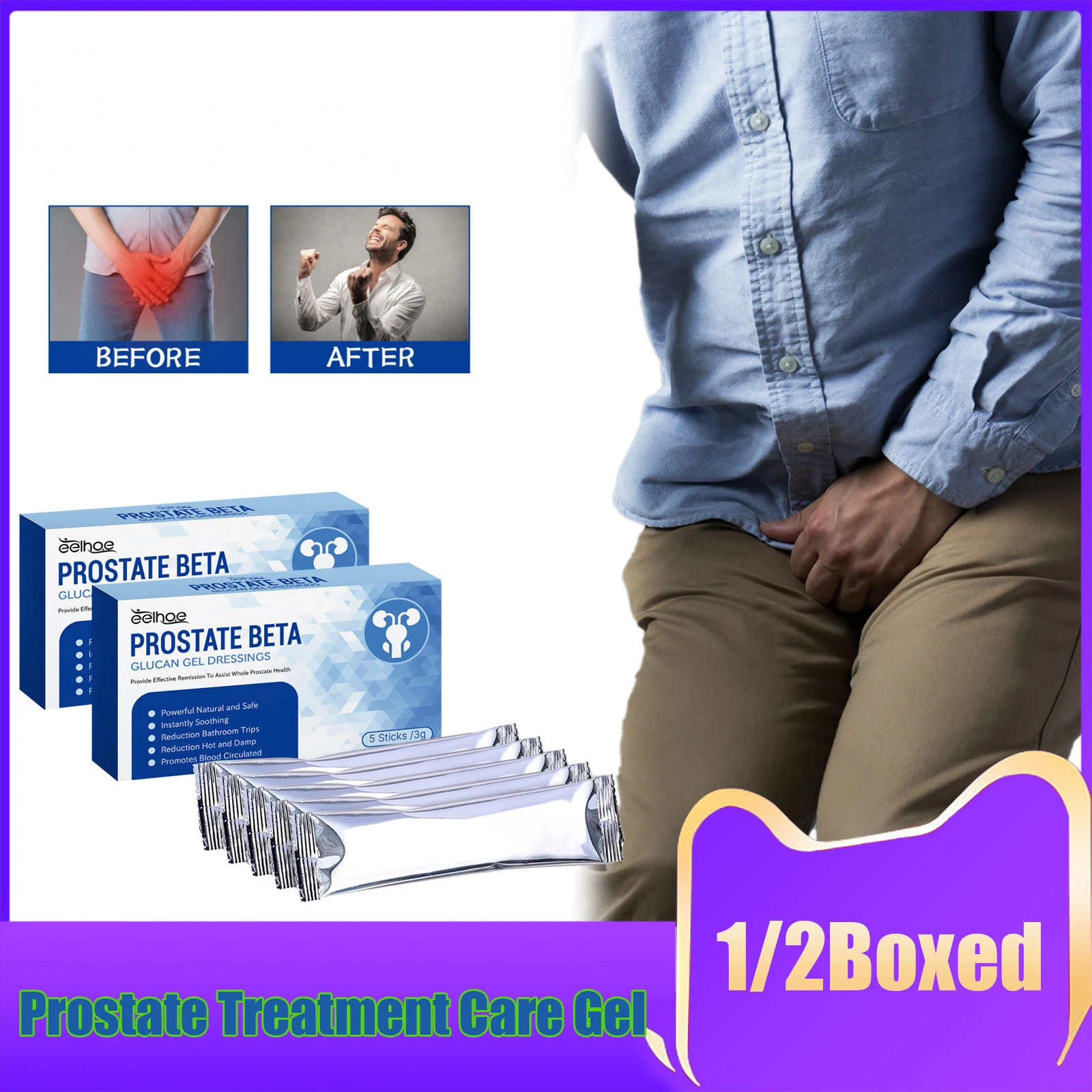 Cure Prostatitis Medicine Gel Relief Prostatic Frequent Urination Urgency Therapy Hyperplasia Kidney Prostate Treatment Care Gel