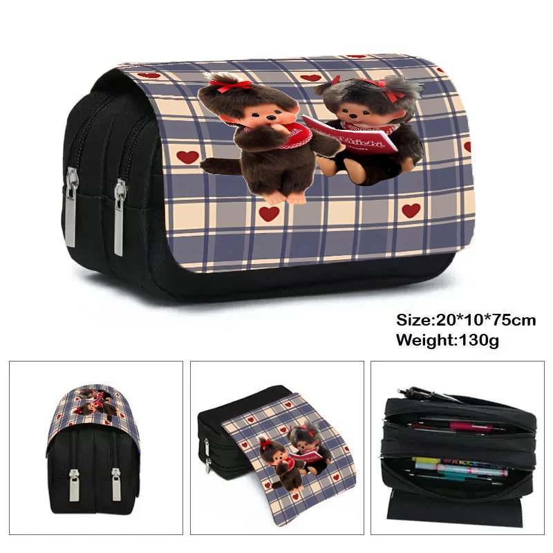 MONCHHICHI Pencil Box boy girls Pen Bag Student School Supplies Stationery Penbag Pencil Case Kawaii Student Birthday Gift 2026 view 4