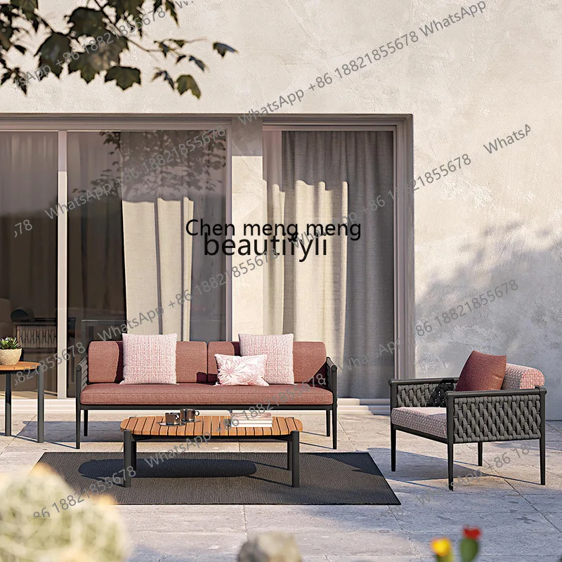 

Outdoor Leisure Sofa Rattan Chair Custom Open-Air Homestay Garden Courtyard Terrace Creative Rattan Chair Sofa Hotel Furniture