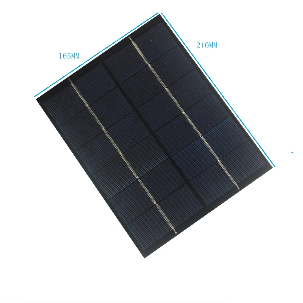 10W 6V Polycrystalline แผงพลังงานแสงอาทิตย์โมดูล DIY Solar Charger สําหรับ 3.7 V-5.5 V แบตเตอรี่ระบบ 210*165 มม.