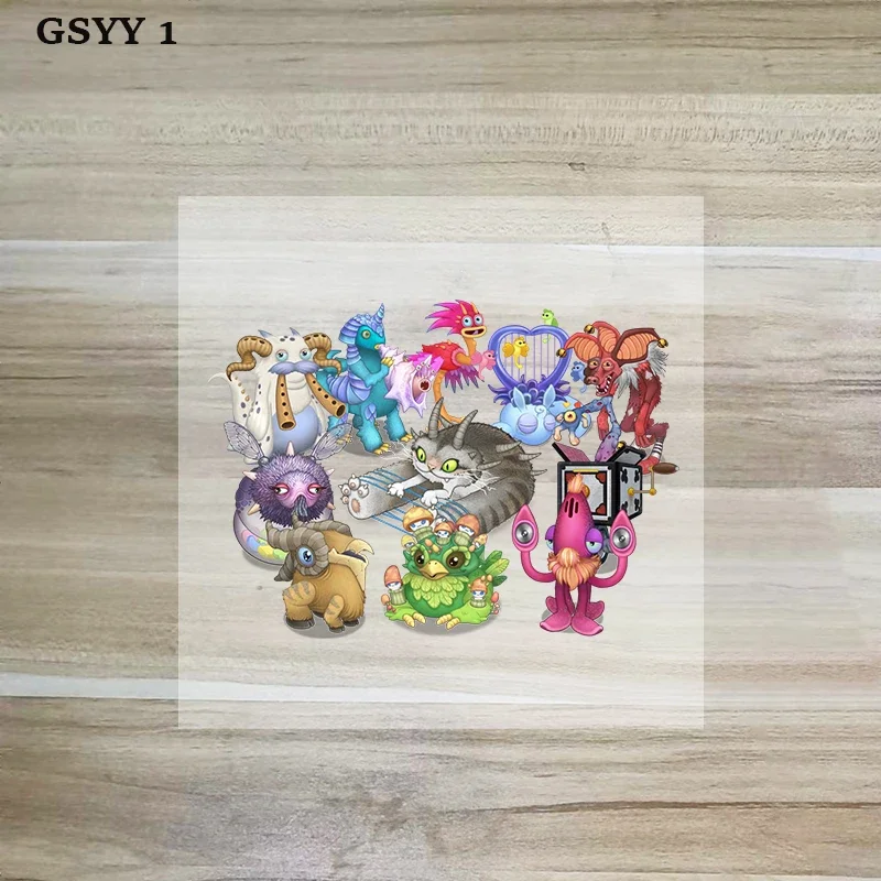 My Singing Monsters Patch Iron Transfer Cartoon Hot Game Series Patches Kid Clothes DIY for Caps T-shirt  Appliques Sticker Gift