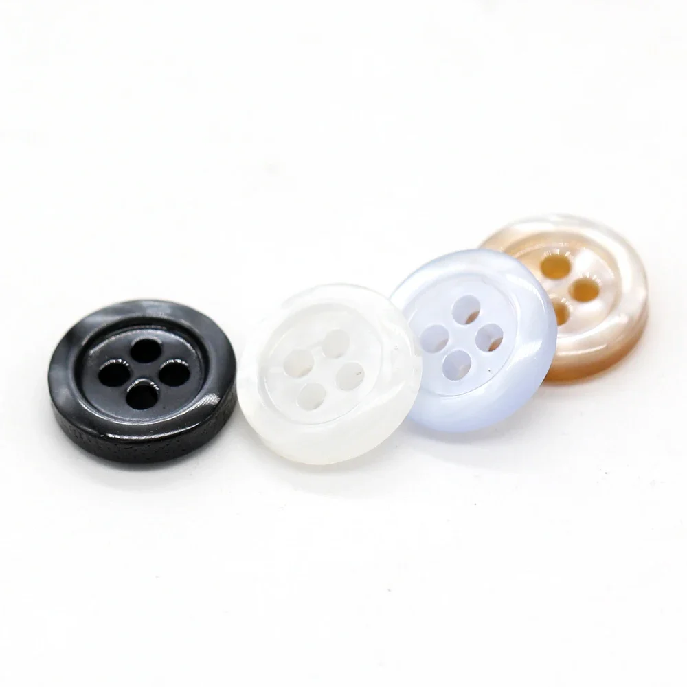 HENGC 4 Holes 9/10/11mm Fashion Round Resin Buttons for Clothing Women Dress Shirt Cardigan DIY Crafts Sewing Accessories