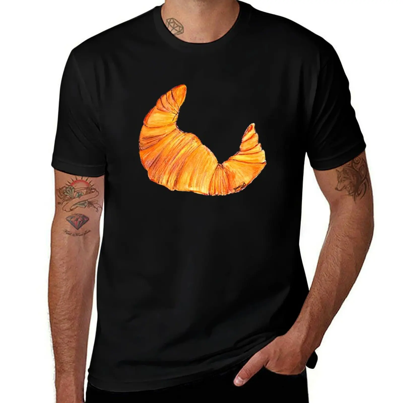 

Croissant T-Shirt Funny t-shirts Luxury man sweat designer t shirt men