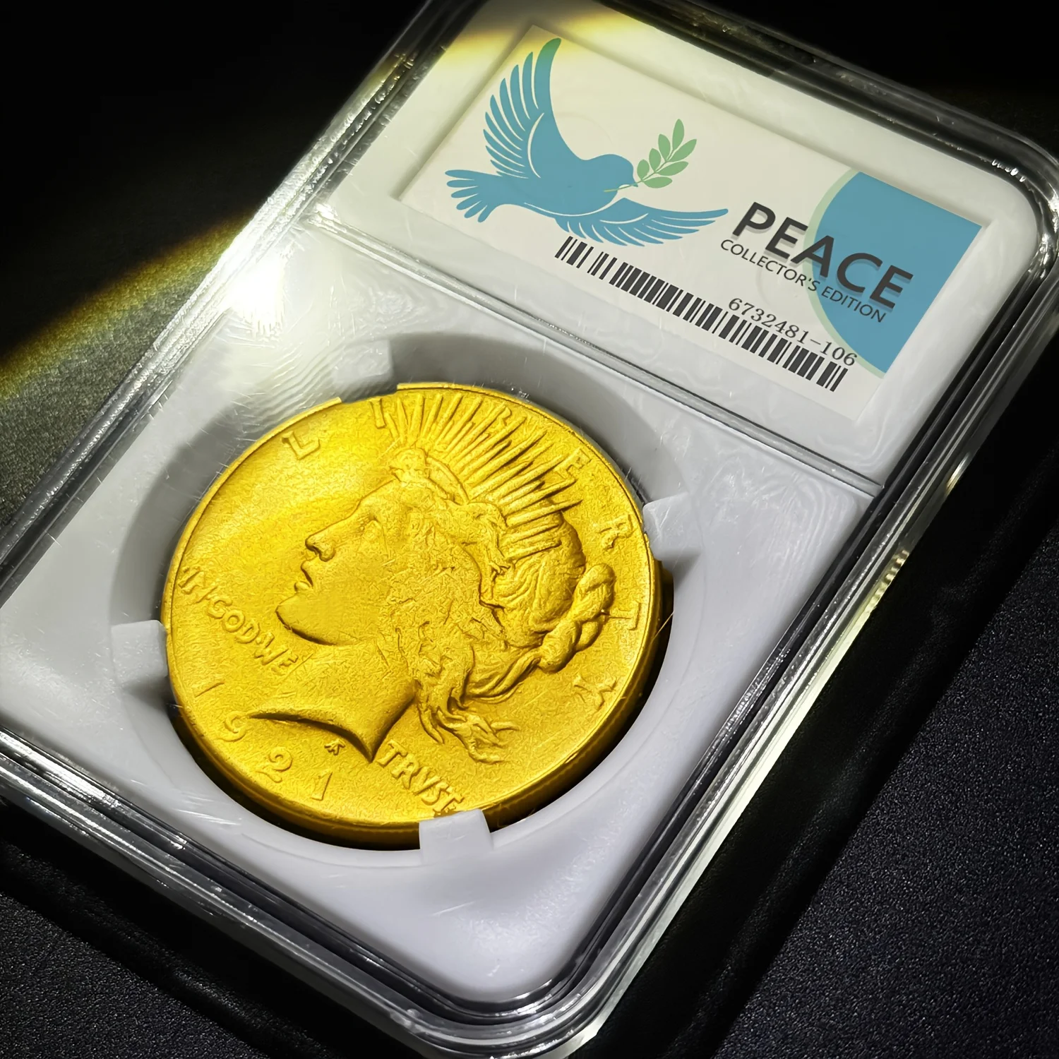 الولايات المتحدة 1921 1922 1927 تمثال الحرية حمامة السلام الذهب محاصر نسخة عملات ديكور المنزل عرض العناصر هدايا عيد الميلاد