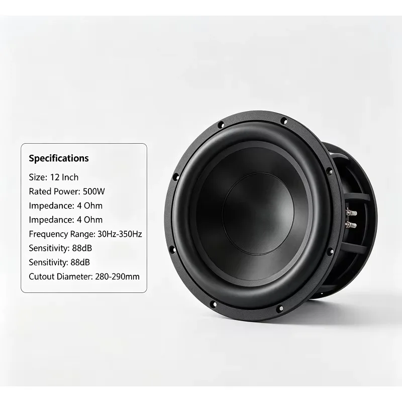 Heavy Duty 12 Inch Bass Subwoofer 500W Low Frequency Driver Sound System Replacement