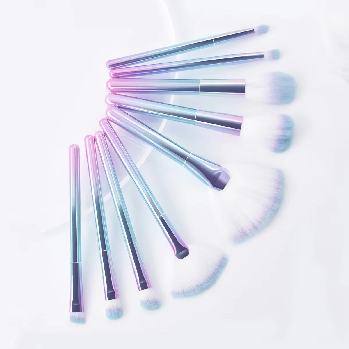 9PCS Color Gradient Makeup Brush Set Soft Bristle Makeup Tools for Women Include Brushes for Blending Eyeshadow Foundation Blush