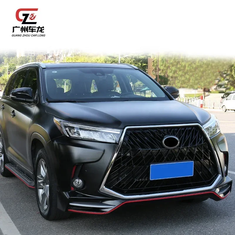 Auto Bumpers Voor Highlander 2015-2020 Upgrade Lx570 Stijl Auto Lichaamsdelen Voor Achter Lip Side Rokken En Grille customcustom