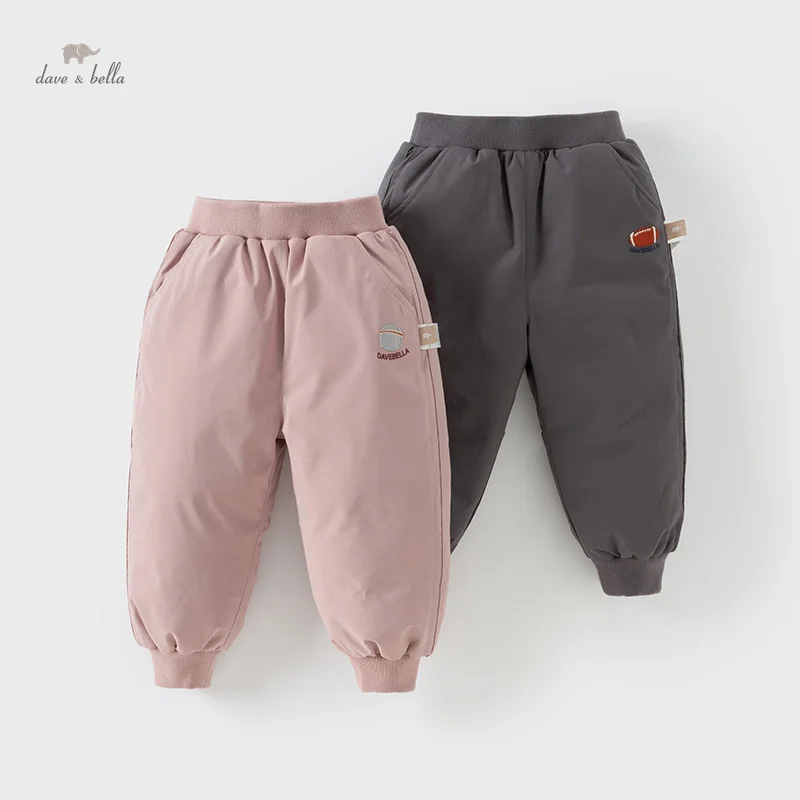 

Dave Bella Boys Girls Baby White Duck Down Trousers 2024 New Winter Cute Fashion Casual Outdoor Children's Pants Warm DB4243665