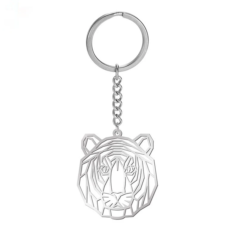 Porte-clés de troupeau de contribuables allemands pour hommes et femmes, tête de tigre, tête de loup, porte-clés animal en métal, accessoires de sac à main, cadeau mignon