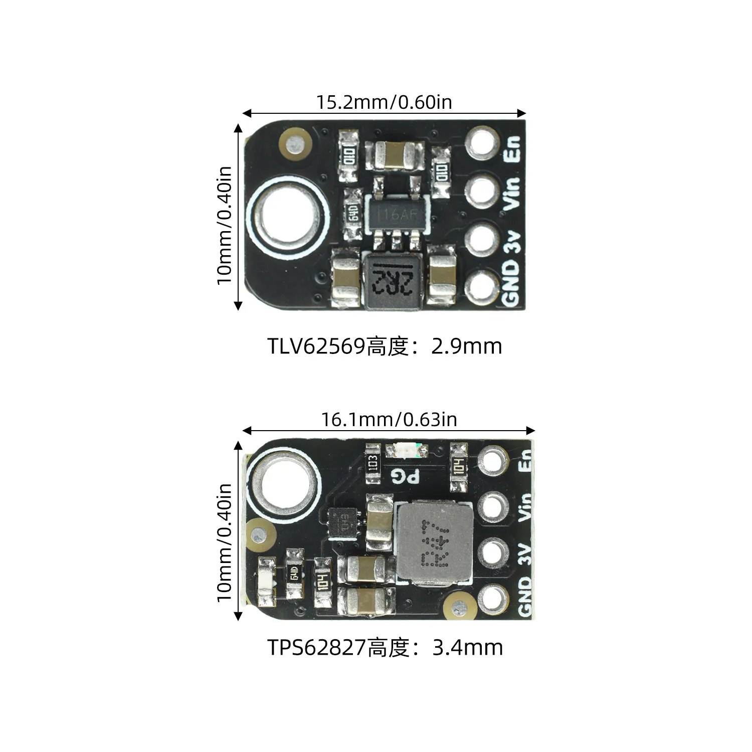 TLV62569 TPS62827 DC-DC Step-Down Converter Module 5.5V to 3.3V 1.2A/2A High Efficiency 90%-95% Soft Start Power Supply Board - view 4