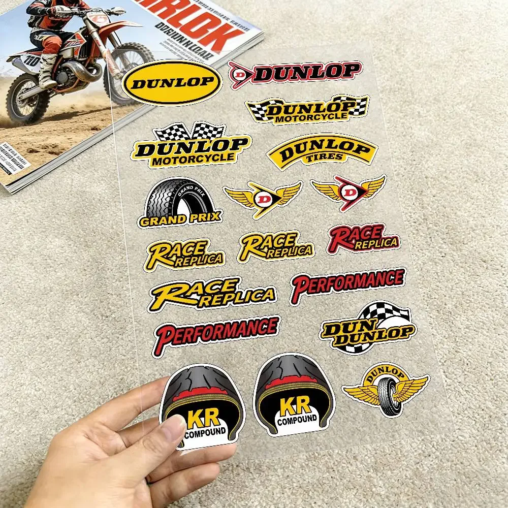 

Светоотражающие наклейки Dunlop для мотоциклов, водонепроницаемые наклейки для шлемов, скутеров, топливных баков, ящиков для инструментов, гоночных мотоциклов