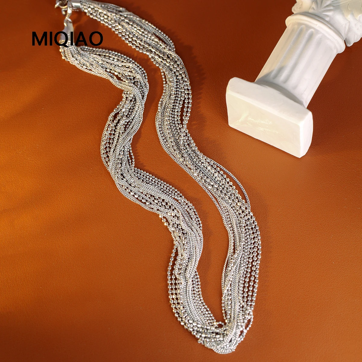 

MIQIAO 925 Sterling Silver Italian Chain Necklace Jewelry For Women Multi-Storey New In Necklace Female Luxury Accessories