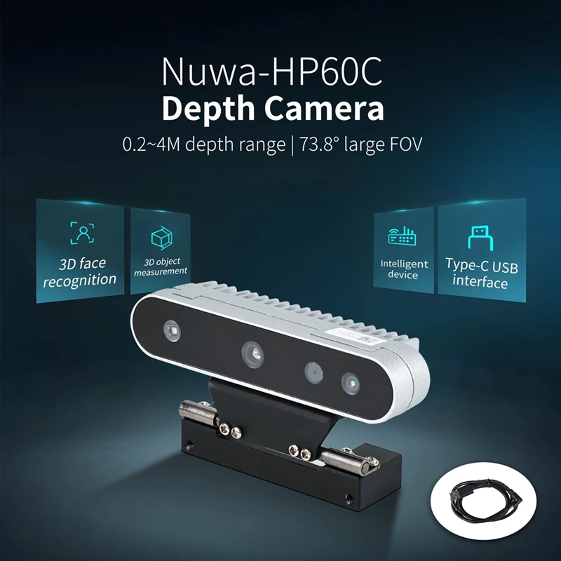 Módulo eletrônico do sensor da câmera de profundidade 3D da entrega 24 horas FOV 73.8 °   Suporte ROS1 ROS2 para robô Jetson Raspberry Pi