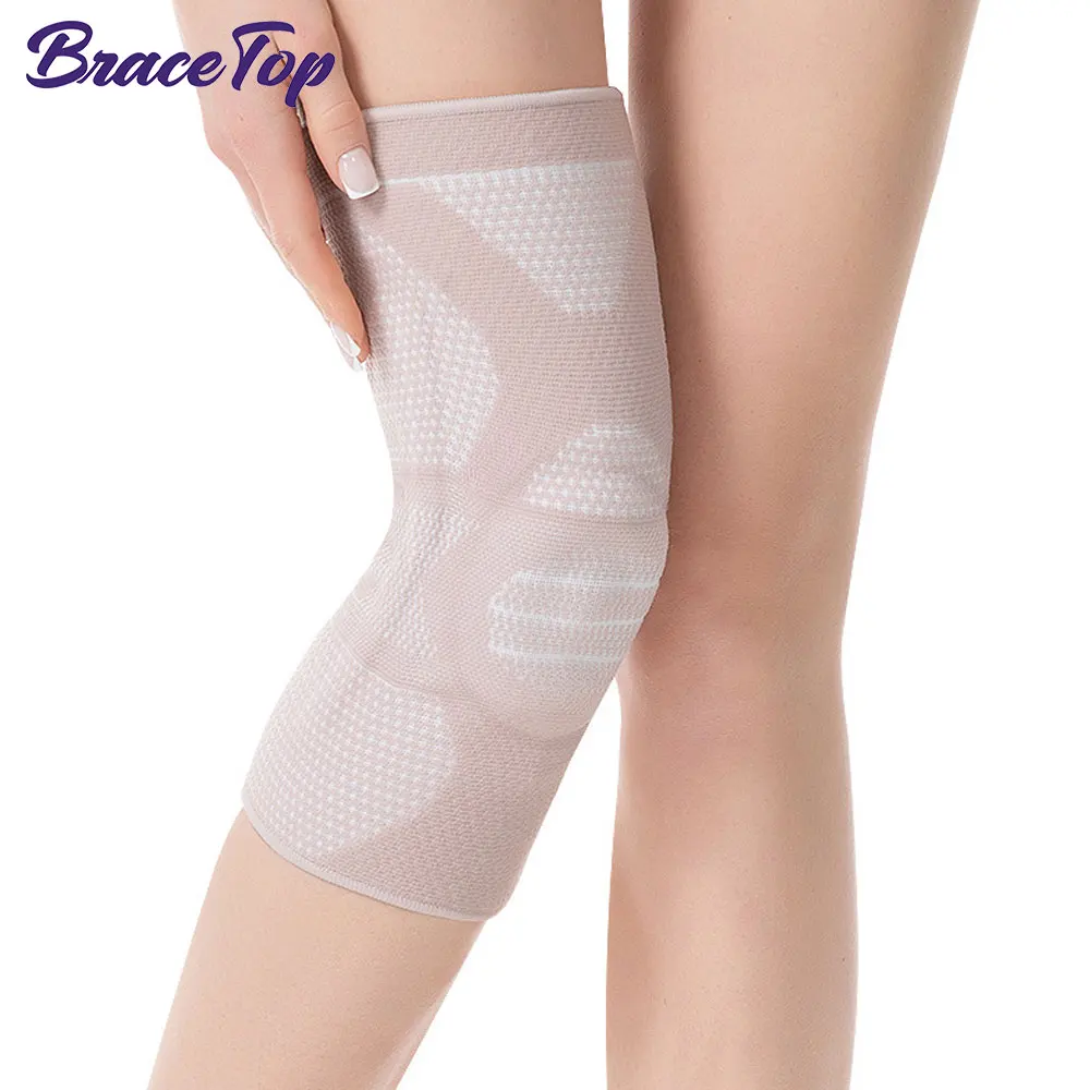 قطعة واحدة من دعامة الركبة مع وسادة جل الرضفة ومثبتات جانبية للرجال والنساء، كم ضغط الركبة لأي رياضة، تمزق الغضروف المفصلي، ACL